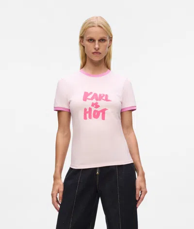 Karl Lagerfeld Exclusive "karl Is Hot" T-shirt In White