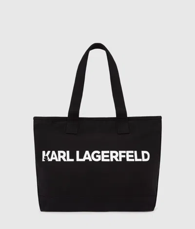 Karl Lagerfeld Extra Large Logo Tote Bag In Black