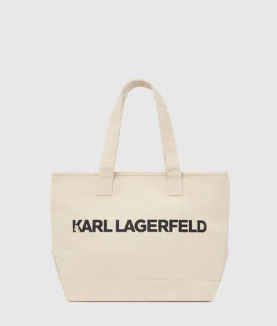 Karl Lagerfeld Extra Large Logo Tote Bag In Neutral