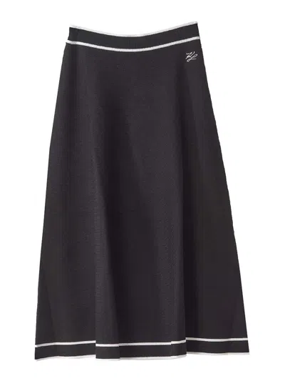 Karl Lagerfeld Falda Semilarga - Negro