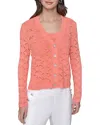 Karl Lagerfeld Fan Detail Button Up Sweater In Pink