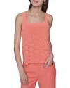 Karl Lagerfeld Fan Detail Sweater Tank Top In Orange