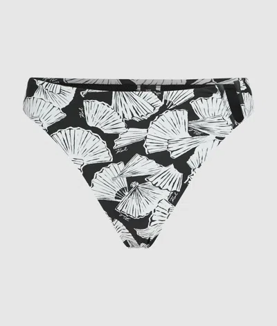 Karl Lagerfeld Fan Print Bikini Bottoms In Multi
