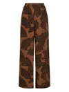 Karl Lagerfeld Fan-print Flared Pants In Brown