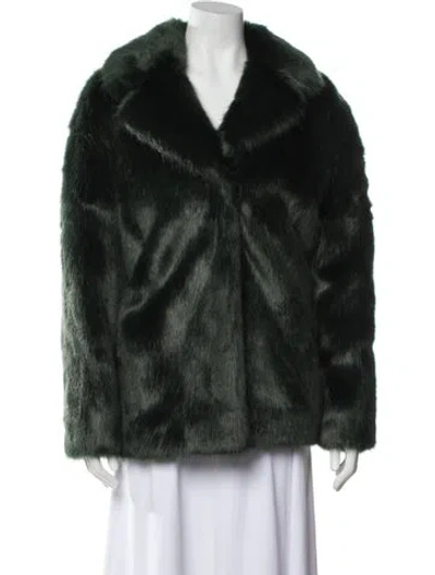 Pre-owned Karl Lagerfeld Faux Fur Faux Fur Jacket In Green