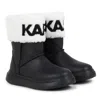 Karl Lagerfeld Faux-fur Leather Ankle Boots In Black