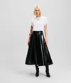 Karl Lagerfeld Faux-leather A-line Skirt In Blue