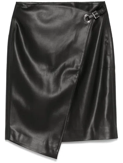 KARL LAGERFELD FAUX-LEATHER MINI SKIRT