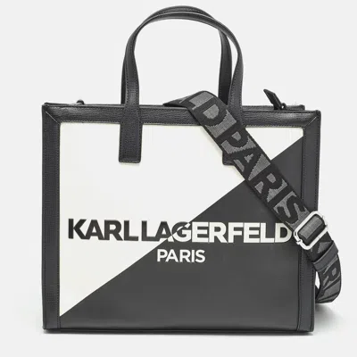 Karl Lagerfeld Faux Leather Nouveau Tote In Black