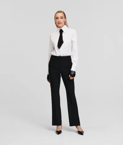 Karl Lagerfeld Faux-leather Paneled Pants In Black