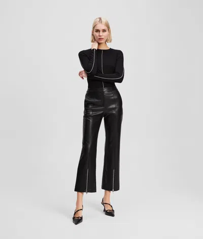 Karl Lagerfeld Faux-leather Pants In Black