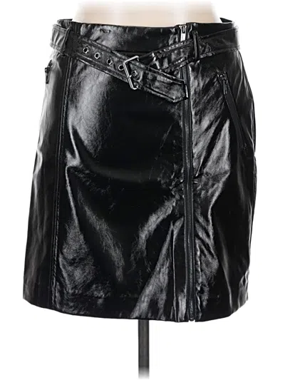 Pre-owned Karl Lagerfeld Faux Leather Skirt In Black