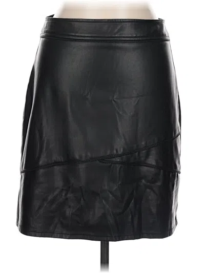 Pre-owned Karl Lagerfeld Faux Leather Skirt In Black