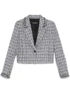 Karl Lagerfeld Faux Pearl-embellished Bouclé Jacket In 黑色