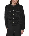 Karl Lagerfeld Faux Shearling Jacket In Black