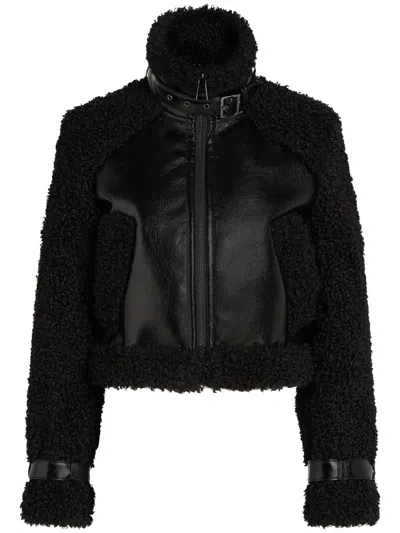 Karl Lagerfeld Faux-shearling Jacket In Schwarz
