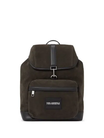Karl Lagerfeld Faux-suede K/traveller Backpack In Brown
