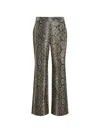 Karl Lagerfeld Faux-python Flared Pants In Gray
