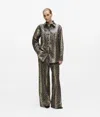 Karl Lagerfeld Faux-python Flared Pants In Red