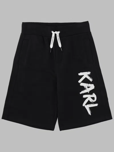 Karl Lagerfeld Boys Graffiti Shorts In Black