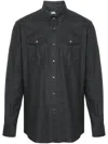 Karl Lagerfeld Felted Cotton Shirt In Grey