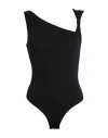 Karl Lagerfeld Feminine Body Woman Bodysuit Black Size L Organic Cotton, Elastane In Black