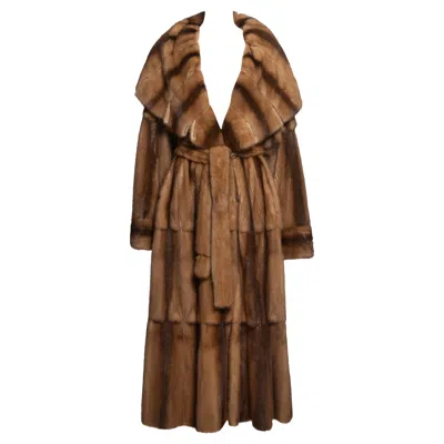 Pre-owned Karl Lagerfeld Fendi By  Reversible Mink Fur Full-length Oversized Coat, Fw 1997 In Brown