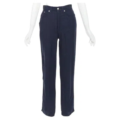 Pre-owned Karl Lagerfeld Fendi Jeans 1990s Vintage Ff Zucca Nonogram Jacquard High Waist Straight Jeans In Black