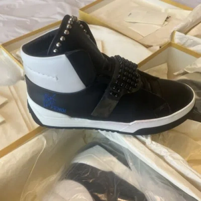 Pre-owned Karl Lagerfeld Fendi X  Karlito Hi-tops Love Karl Basketball Shoes Us Men's 9 In Black