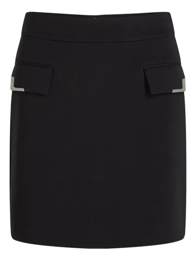 Karl Lagerfeld Flap-pocket Mini Skirt In Black