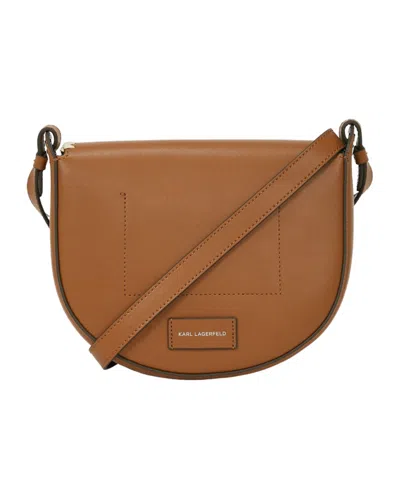 Karl Lagerfeld Flap Shoulder Bag In Brown