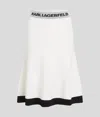 Karl Lagerfeld Flared Knit Skirt In White