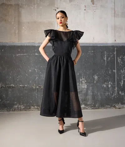 Karl Lagerfeld Flared Maxi Skirt In Black