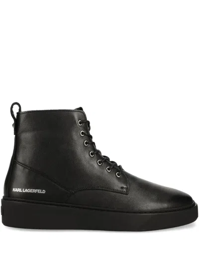 Karl Lagerfeld Flint Boots In Black