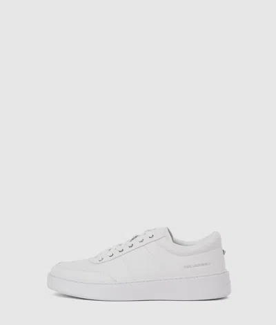 Karl Lagerfeld Flint Lace-up Stud Sneakers In White