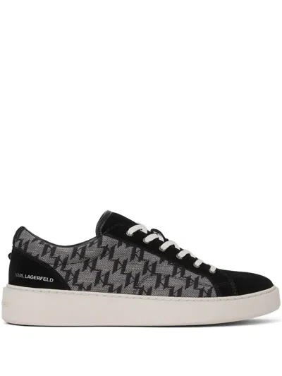 Karl Lagerfeld Flint Jacquard Sneakers In Black