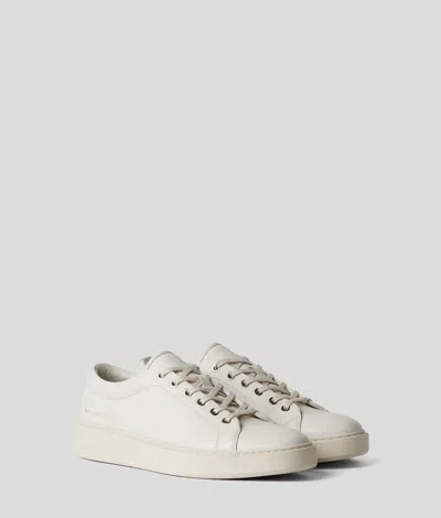 Karl Lagerfeld Flint Leather Sneakers In White