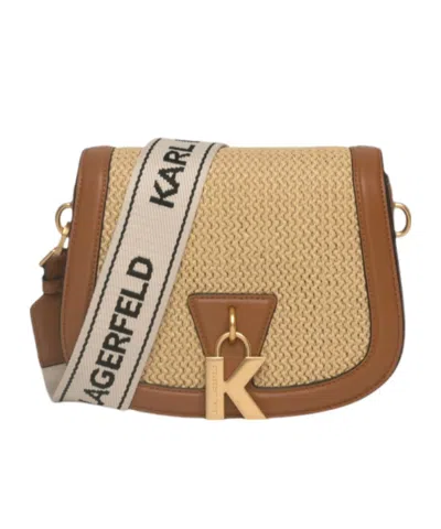 Karl Lagerfeld Flip Shoulder Bag In Nude