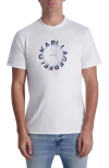 Karl Lagerfeld Men's Flocked Circle Logo Graphic T-shirt In White
