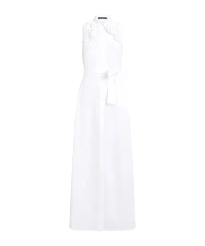 Karl Lagerfeld Floral Appliqué Maxi Dress In White
