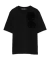Karl Lagerfeld Floral-appliqué T-shirt In Black