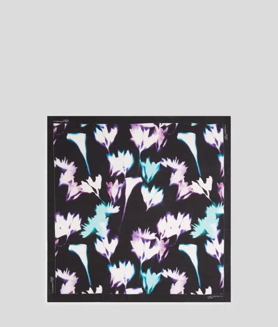 Karl Lagerfeld Floral Bandana Scarf In Black