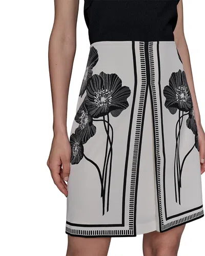 Karl Lagerfeld Floral Detail Skirt In Gray
