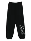 Karl Lagerfeld Floral-embroidered Sweatpants In Black