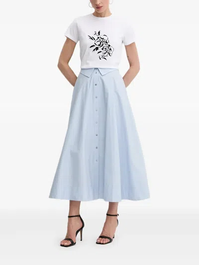Karl Lagerfeld Floral-embroidered T-shirt In White