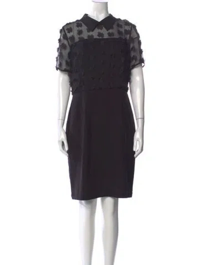 Pre-owned Karl Lagerfeld Floral Print Knee-length Dress In Black