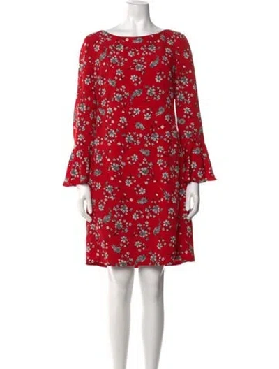 Pre-owned Karl Lagerfeld Floral Print Knee-length Dress In Red
