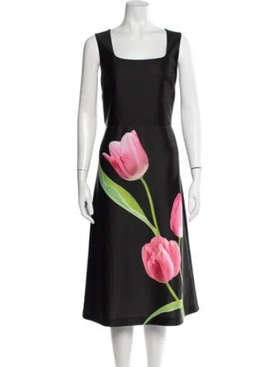 Pre-owned Karl Lagerfeld Floral Print Midi Length Dress In Multi