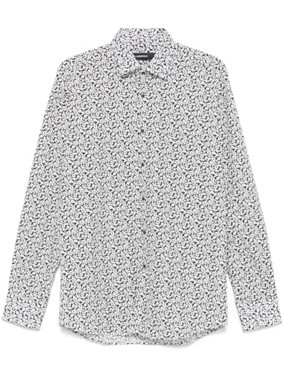 Karl Lagerfeld Floral-print Shirt In Black