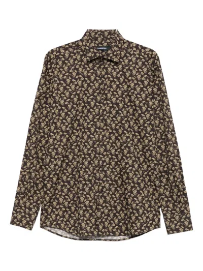 Karl Lagerfeld Floral-print Shirt In Brown
